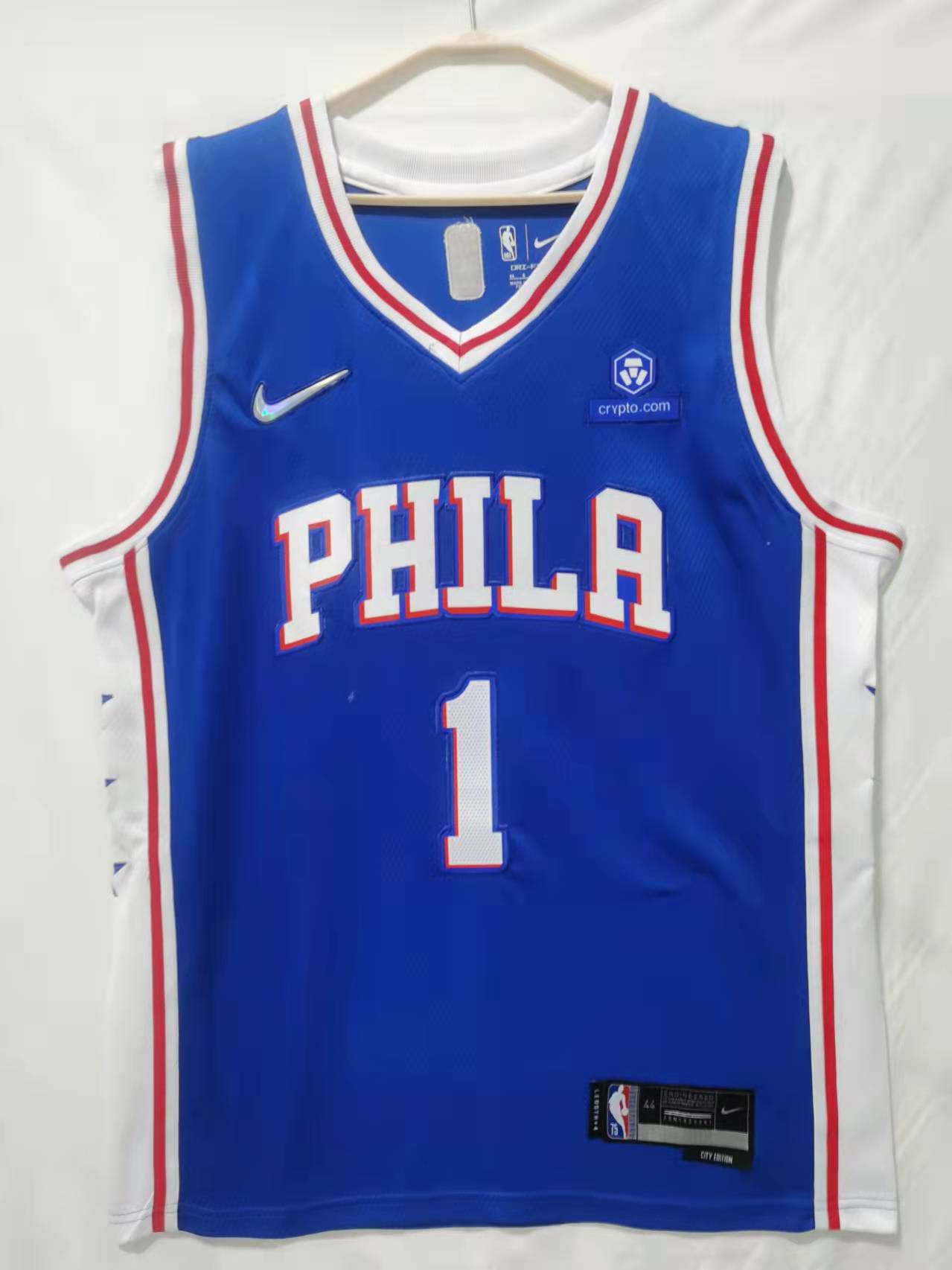 Men Philadelphia 76ers #1 Harden Blue Nike Game 2022 NBA Jerseys-0
